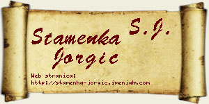 Stamenka Jorgić vizit kartica